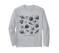 Summer & Seashells Coastal Beach Estrellas de mar Conchas Arcos Corazones Manga Larga