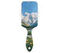 Summer Snow Mountain Meadow Yellow Daisies - Masajeador antiestático para el crecimiento del cabello, cuero cabelludo para cabello corto con mango ergonómico cepillo para peinar