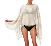 Summer Solid Color Style Fashionable Sun Pullover Scarf Wrap Swimwear Cover Up (Beige, One Size)