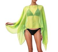 Summer Solid Color Style Fashionable Sun Pullover Scarf Wrap Swimwear Cover Up (Light Green, One Size)