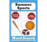Summer Sports Word Search Puzzle Book: Word Searches with Easy to Read Print about Baseball, Football, Golf and More | 6x9 inches, 110 pages | 50+ ... Gift for Vacations, Holidays and Free Times