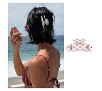 Summer Strawberry Polka Dot Hair Claw Clip