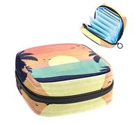 Summer Sunset Beach Scene-01 - Bolsa de almacenamiento portátil para servilletas sanitarias, Varios colores, 4.7x6.6x6.6 in/12x17x17 cm