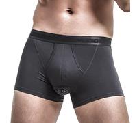 Summer Thin transparente Ice Silk para hombres transpirables y cómodos calzoncillos elásticos, gris, 3XL