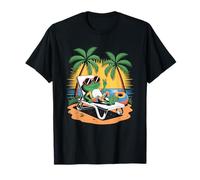 Summer Vacation Frog Beach Cute Tropical Fun Animal Design Camiseta