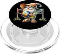 Summer Vacation GNOME In Green Flip Flops Beach Volleyball PopSockets PopGrip para MagSafe