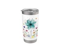 Summer Vibes Acuarela Floral Fruta Diseño Vaso térmico de acero inoxidable de doble pared
