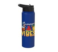 Summer Vibes - Bloque de construcción de ladrillos de coco y piña Stainless Steel Insulated Water Bottle