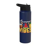 Summer Vibes - Bloque de construcción de ladrillos de coco y piña Stainless Steel Insulated Water Bottle
