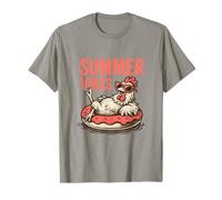 Summer Vibes Chicken Funny Pool Beach Day Vacaciones Camiseta