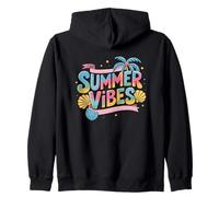 Summer Vibes Colorido Palm Beach Conchas Diversión Sudadera con Capucha