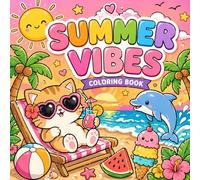 Summer Vibes Coloring Book: Cute & Easy Summer Designs for Relaxation - Beach, Animals, Ice Cream & Sunshine Fun