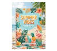 Summer Vibes Composition Notebook: College Ruled Lined Journal | 8.5 x 11 Inches, 120 Pages | Cute Tropical, Watermelon & Beach Sunset Design for School and Work