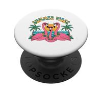 Summer Vibes Flamingos Tropical Beach Vacaciones PopSockets PopGrip Adhesivo