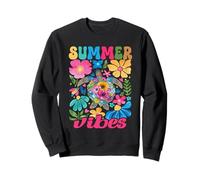 Summer Vibes Sea Turtle With Flowers Funny Beach Life Sudadera