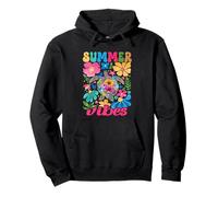 Summer Vibes Sea Turtle With Flowers Funny Beach Life Sudadera con Capucha