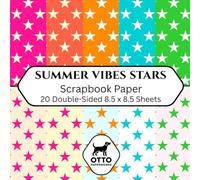Summer Vibes Stars Scrapbook Paper: Double-Sided Craft Paper for Scrapbooking, Junk Journals, Card Making, Origami, DIY Projects and Mixed Media
