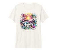 Summer Vibes Tropical Sunset Palmeras Camiseta Premium