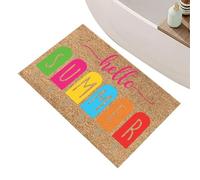 Summer Welcome Door Mat - Floral Pattern Entrance Rug for Indoor Outdoor Use | Soft Polyester Surfaces with Non-Slip Rubber Backing, Easy to Clean Dirt Trap Doormat for Porch Balcony Patio Entryway