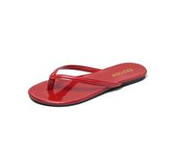 Summer Women Fashion Sandals Flip Flops Thick Sole Solid Color Open Toe Casual Comfortable, rojo, 40 EU