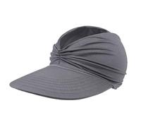 Summer Women's Sun Hat, Golf Visor, Elastic Top Ponytail Sun Beach Hats, Wide Brim Cap, for Beach and Vacation (Dark Gray)
