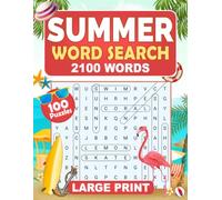 Summer Word Search: 100 Large Print Puzzles with 2100 Words & Relaxing Summer Themes