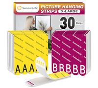Summerbrite Tiras Adhesivas para Colgar Cuadros Sin Agujeros, 15 Pares (30 Tiras, Tamaño XL), Cuelga Cuadros Sin Clavos, Soporta 6,8 Kg, Sin Residuos, Ideal para Marcos, Decoraciones de Pared