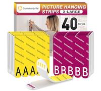 Summerbrite Tiras Adhesivas para Colgar Cuadros Sin Agujeros, 20 Pares (40 Tiras, Tamaño XL), Cuelga Cuadros Sin Clavos, Soporta 6,8 Kg, Sin Residuos, Ideal para Marcos, Decoraciones de Pared