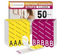 Summerbrite Tiras Adhesivas para Colgar Cuadros Sin Agujeros, 25 Pares (50 Tiras, Tamaño XL), Cuelga Cuadros Sin Clavos, Soporta 6,8 Kg, Sin Residuos, Ideal para Marcos, Decoraciones de Pared