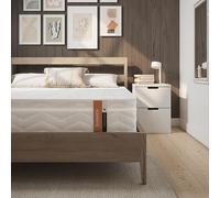 Summerby híbrido Spring and Envirofoam Box Top Doble, Memoria viscoelástica Colchón de muelles Espuma de Apoyo Funda de Punto Suave Fibra hipoalergénica, White, Doublé