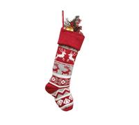 Summerdate 46 cm Medias de Navidad, calcetines navideños tejidos, gran decoración con patrones clásicos, adornos colgantes para la chimenea (1, F)