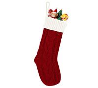 Summerdate Medias de Navidad de 46 cm, 1PC Calcetines Navideños Tejidos, Gran Decoración Navideña con Patrones Clásicos, Adorno Colgante para Chimenea