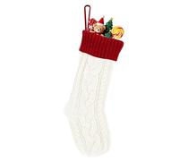 Summerdate Medias de Navidad de 46 cm, 1PC Calcetines Navideños Tejidos, Gran Decoración Navideña con Patrones Clásicos, Adorno Colgante para Chimenea