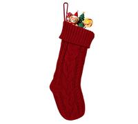 Summerdate Medias de Navidad de 46 cm, 1PC Calcetines Navideños Tejidos, Gran Decoración Navideña con Patrones Clásicos, Adorno Colgante para Chimenea