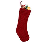 Summerdate Medias de Navidad de 46 cm, 1PC Calcetines Navideños Tejidos, Gran Decoración Navideña con Patrones Clásicos, Adorno Colgante para Chimenea