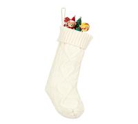 Summerdate Medias de Navidad de 46 cm, 1PC Calcetines Navideños Tejidos, Gran Decoración Navideña con Patrones Clásicos, Adorno Colgante para Chimenea