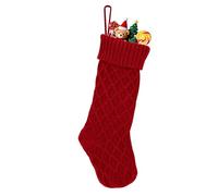 Summerdate Medias de Navidad de 46 cm, 1PC Calcetines Navideños Tejidos, Gran Decoración Navideña con Patrones Clásicos, Adorno Colgante para Chimenea