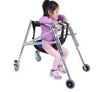 summerr Caminador Andador Aluminio, Andador para niños con Andador, 4 Ruedas con Asiento Andador con Andador Plegable, Andador Plegable y Ajustable en Altura para Andar