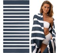 SummerSand Toalla de Playa Grande de Microfibra XL 200x100 cm - De Secado Rápido y Sin Arena - Ideal como Toalla de Piscina, Toalla de Sauna y Toalla de Viaje - Bolsa de Viaje Incluida - Deep Blue