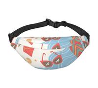 Summertime Bikini Gafas de Sol Velero Isla Mar Símbolos Fanny Pack Bolsos Cruzados para Hombres y Mujeres, Riñonera Riñonera para Correr Senderismo Deportes