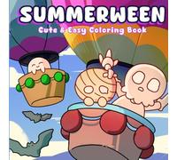 Summerween: A Cute and Easy Coloring Book with Spooky Ghost and Creepy Characters Enjoying Summer Holiday Fun Adventures for Kids and Adults