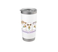 Summerween Art Spooky Summer Ghosts Lindo Kawaii Vaso térmico de acero inoxidable de doble pared