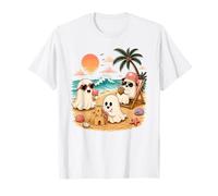 Summerween Fantasma Playa Lindo Fantasmas Verano Halloween Camiseta