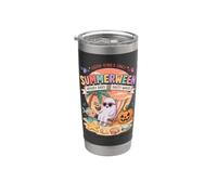 Summerween Ghost Chilling Beach Calabaza Vaso térmico de acero inoxidable de doble pared