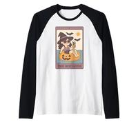 Summerween Hot Goth Summer - Divertida carta de tarot con forma de bruja Camiseta Manga Raglan