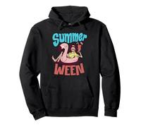Summerween Vibes Esqueleto Piscina Flamenco Verano Halloween Sudadera con Capucha