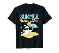 Summerween Vibes Fantasma En Una Playa Verano Halloween Camiseta