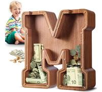 SummiDate Hucha Letras de Madera, Personalizar Nombre Alcancía Letras A-Z para Infantil Niñas Niños,Creativa para Regalo de Cumpleaños/Decoración del Hogar/Recuerdo