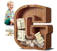 SummiDate Hucha Letras de Madera, Personalizar Nombre Alcancía Letras A-Z para Infantil Niñas Niños,Creativa para Regalo de Cumpleaños/Decoración del Hogar/Recuerdo