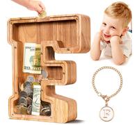 SummiDate Hucha Letras de Madera, Personalizar Nombre Alcancía Letras A-Z para Infantil Niñas Niños,Creativa para Regalo de Cumpleaños/Decoración del Hogar/Recuerdo